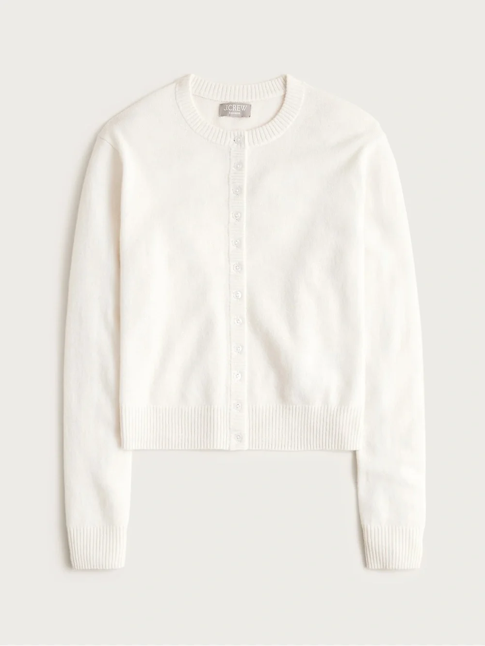 J. Crew Perfect Cashmere Cardigan in Snow Cream White Size XL NWT